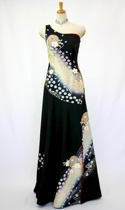 着物ドレスや和ドレスの留袖ドレス レンタル パーティードレス