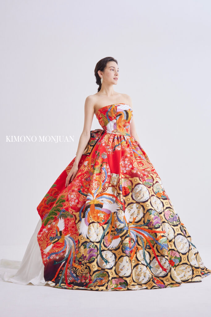 和装の打掛を使った一点物のウェディングドレス｜レンタル・購入（大阪・東京銀座・全国対応）