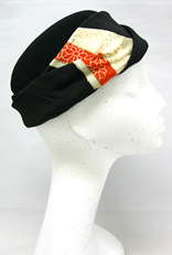 結婚式に参列のお祖母様に留袖を着物リメイクしたオーダーメイドの一点もの留袖ドレスセットの帽子（大阪・東京銀座・全国）