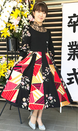 卒業式にに羽織と帯を着物リメイクしたオーダーメイドの一点もの着物ドレス（大阪・東京銀座・全国）